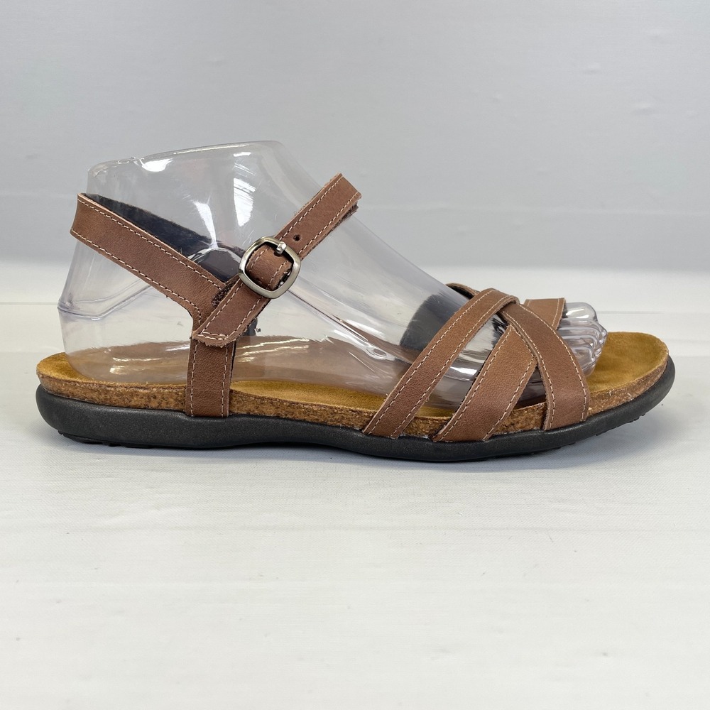 Naot Patricia Sandals Womens Size 8 Brown Leather Strappy Ankle Strap Shoes